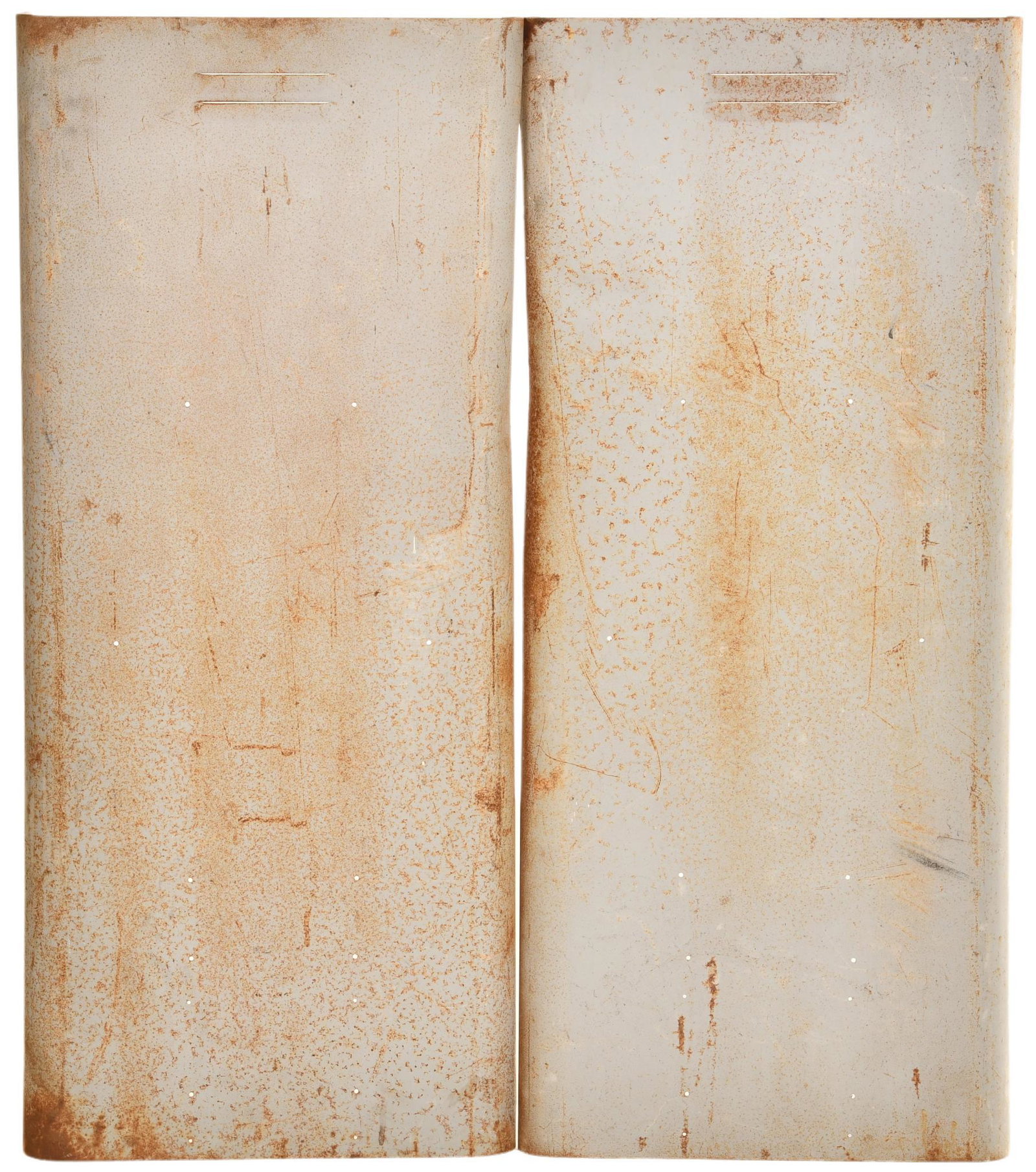 G&B TM Tru-Meter Gas Pump Lower Skins: Original, shows some wear, surface rust, and a few dents throughout, straight and solid, in old primer, might be missing additional side pieces, 41.5" tall, rated 6.75 *third party shipping or pick up