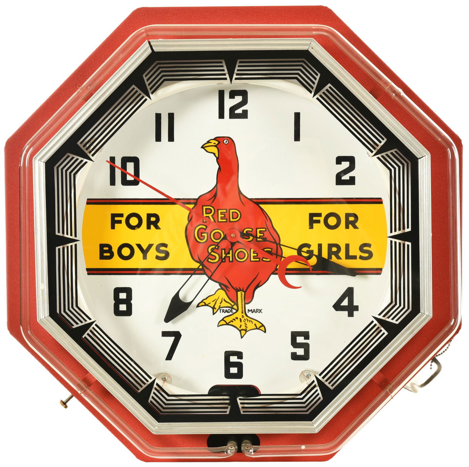 Red Goose Shoes Neon Clock (1 of 3)