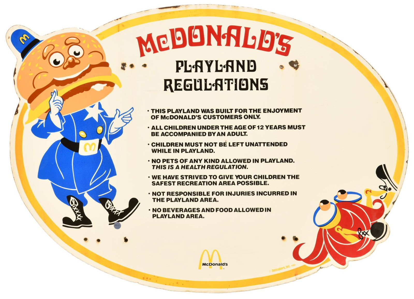 McDonalds Playland Regulations Sign (1 of 2)