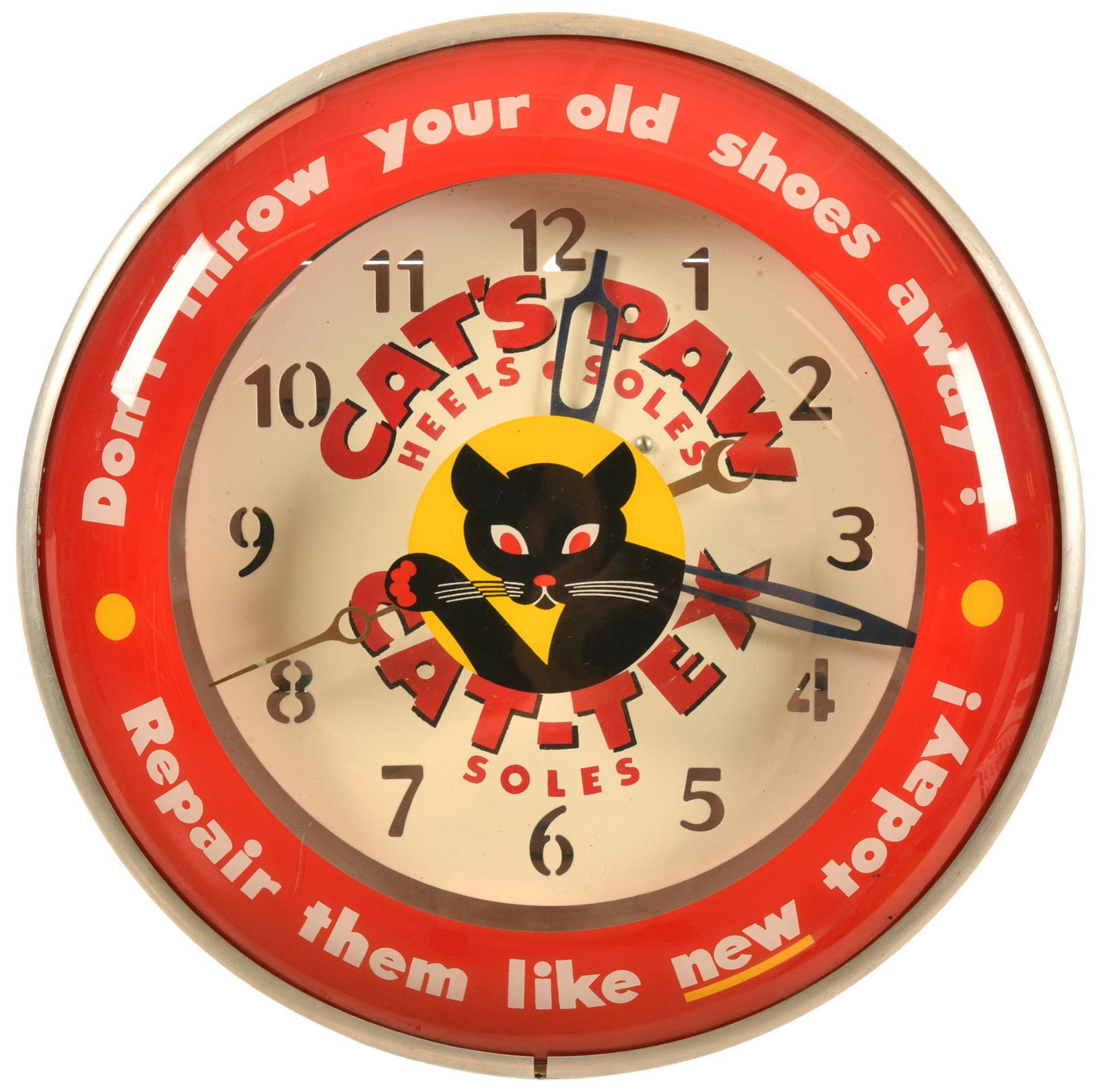 Cat's Paw Cat-Tex Lighted Clock (1 of 3)
