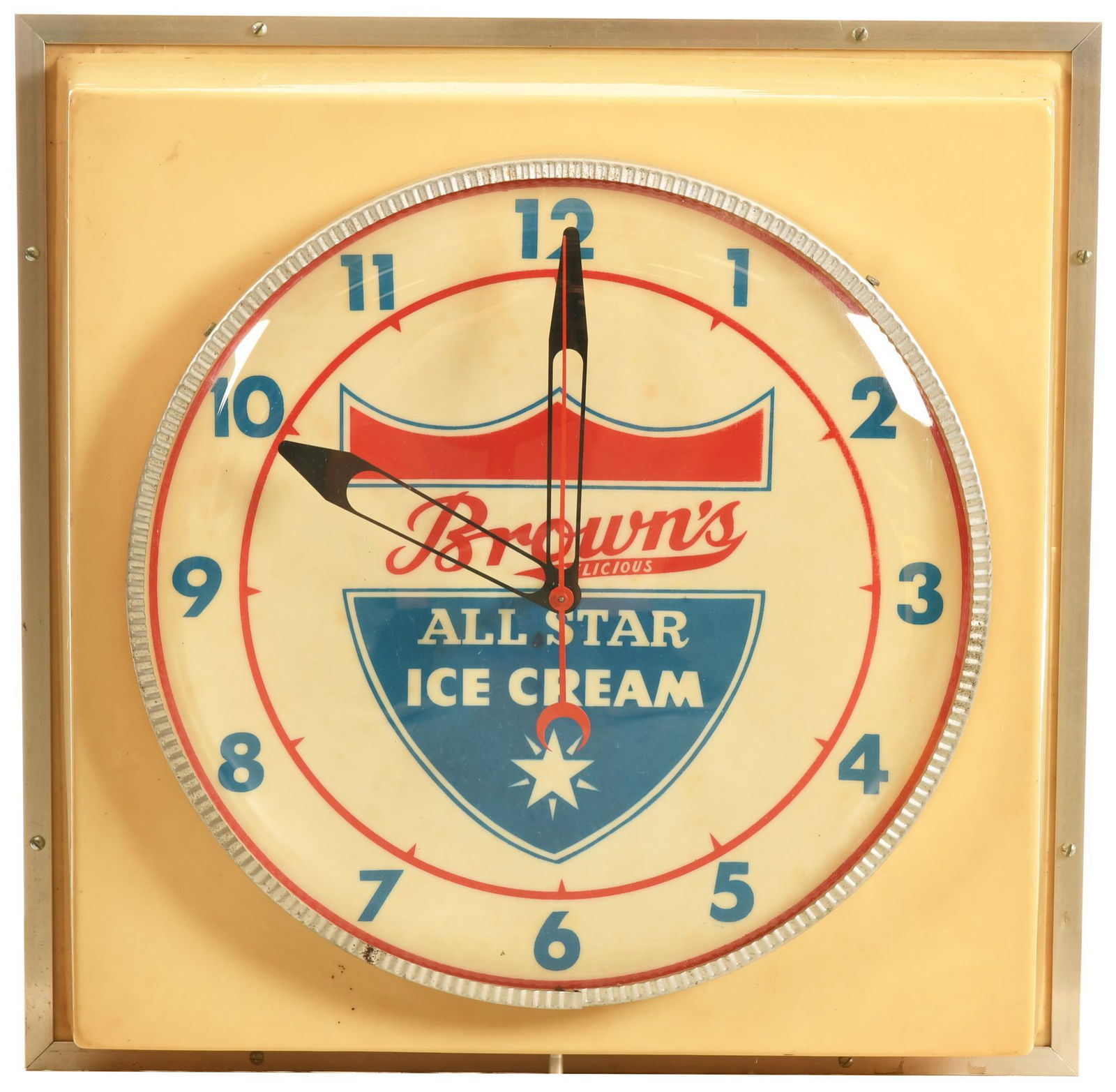 Browns All Star Ice Cream Lighted Clock (1 of 3)