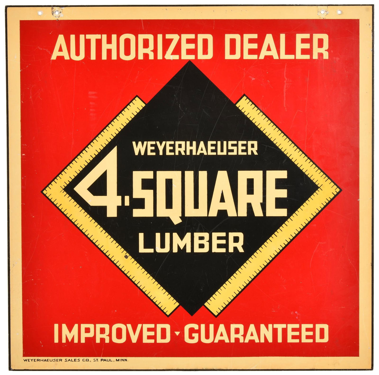 4 Square Lumber Authorized Dealer Hanging Sign (1 of 2)