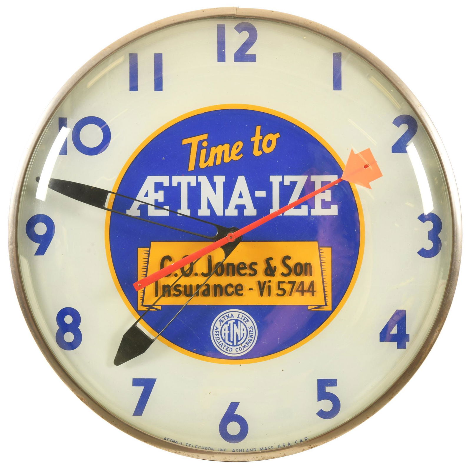 Aetna Insurance Telechron Lighted Clock (1 of 2)
