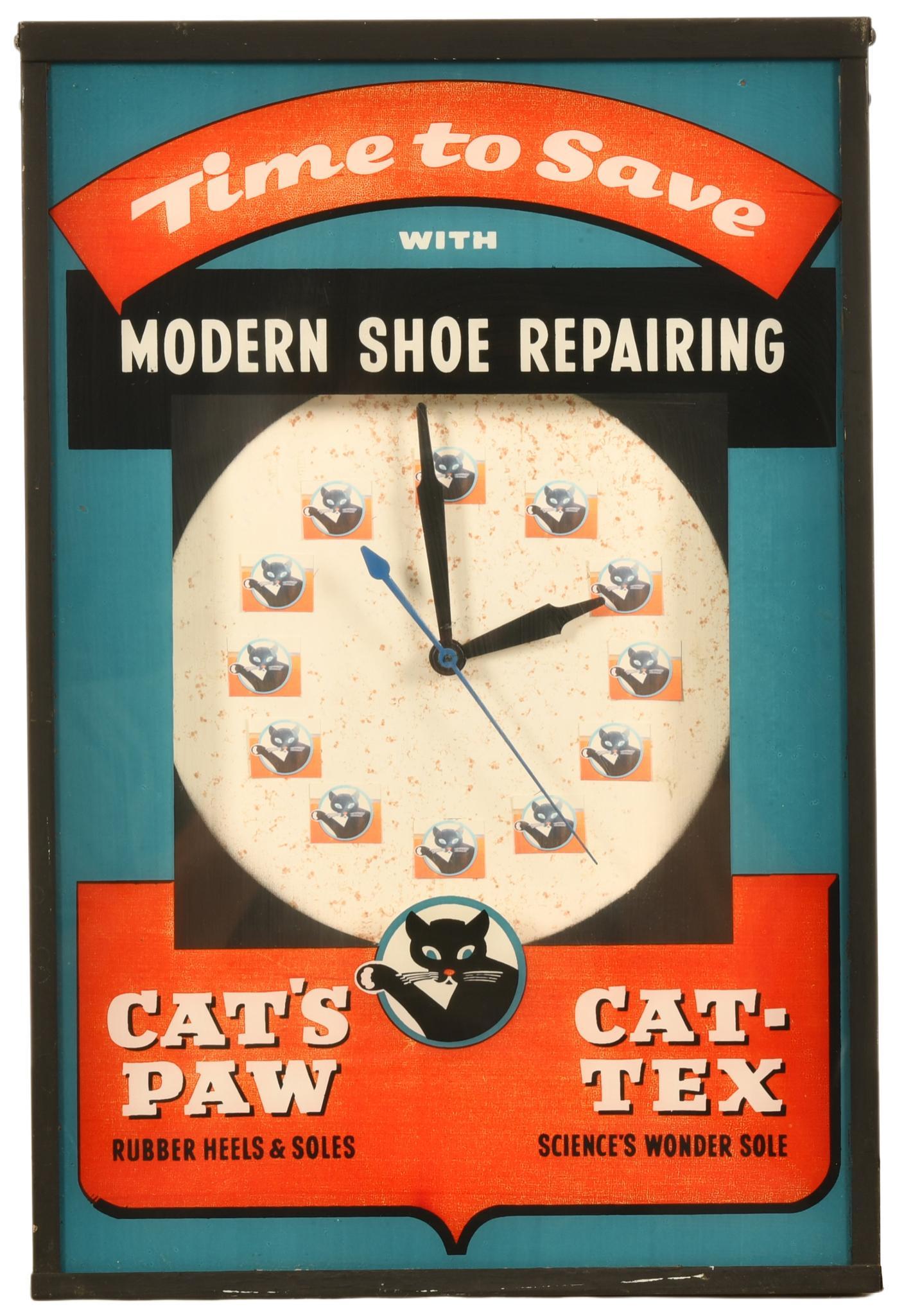 Cat's Paw Cat-Tex Lighted Clock (1 of 3)
