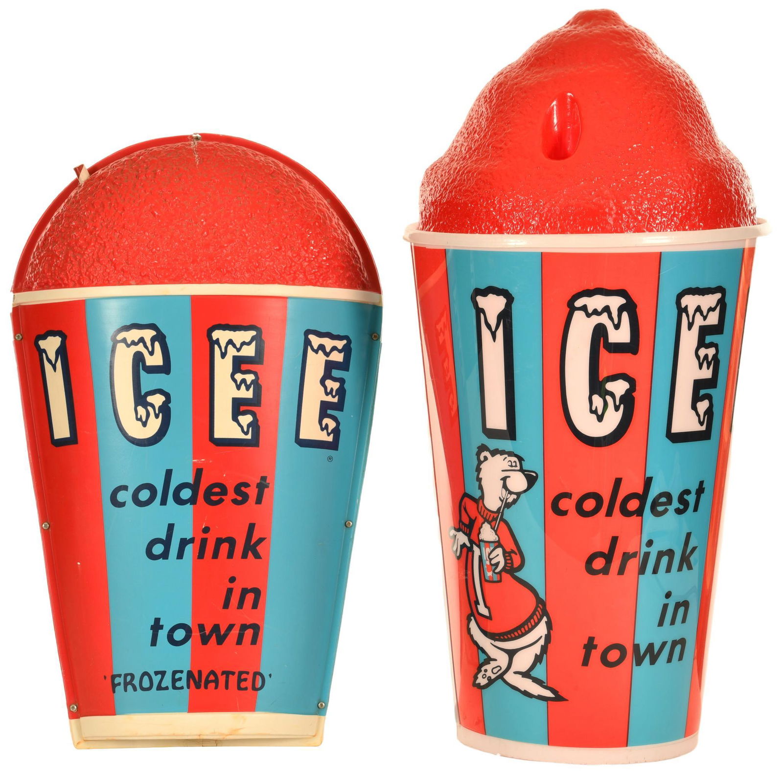 Lot Of 2 Icee Plastic Signs (1 of 2)