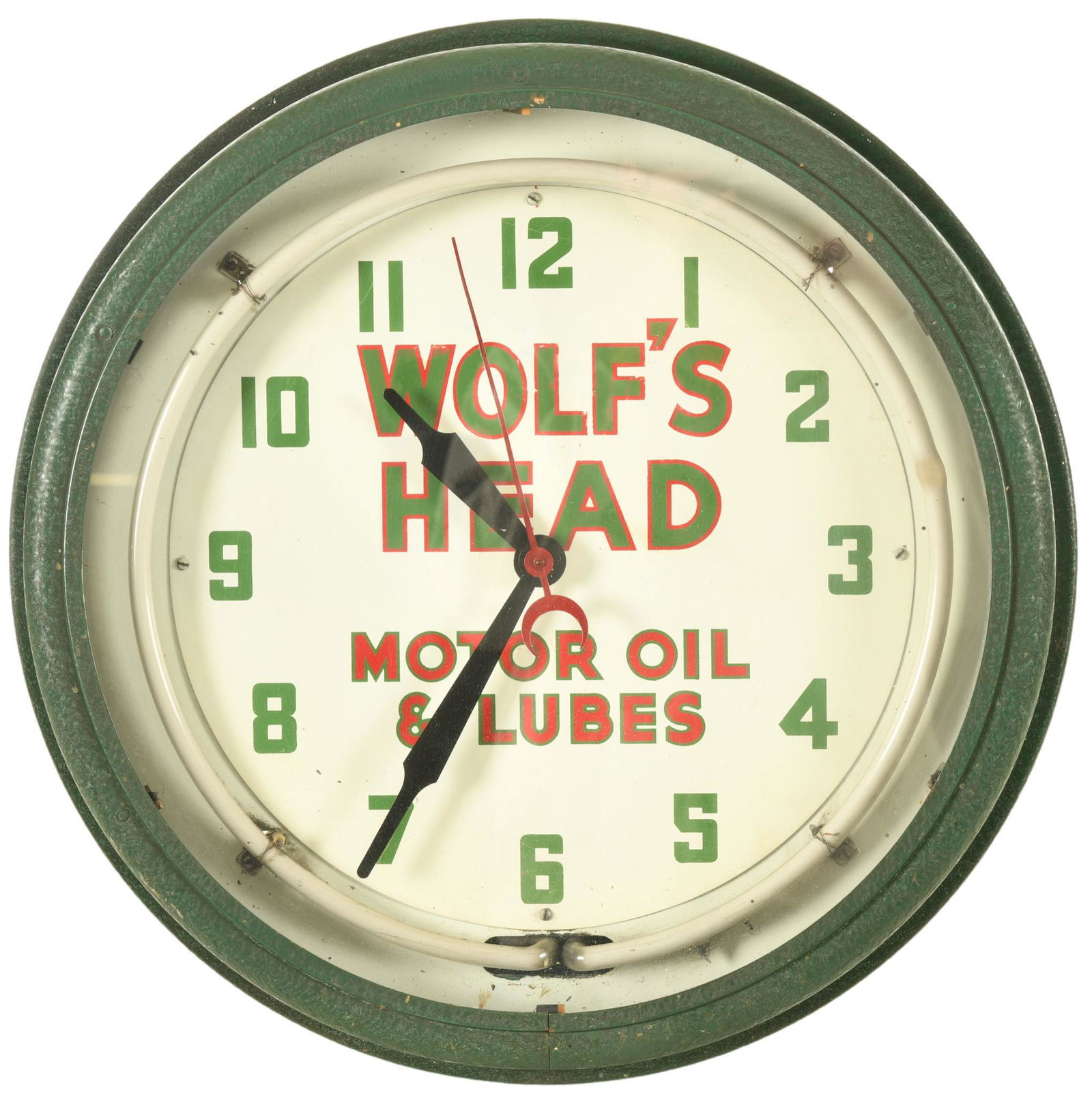 Wolfs Head Motor Oil Neon Clock (1 of 3)