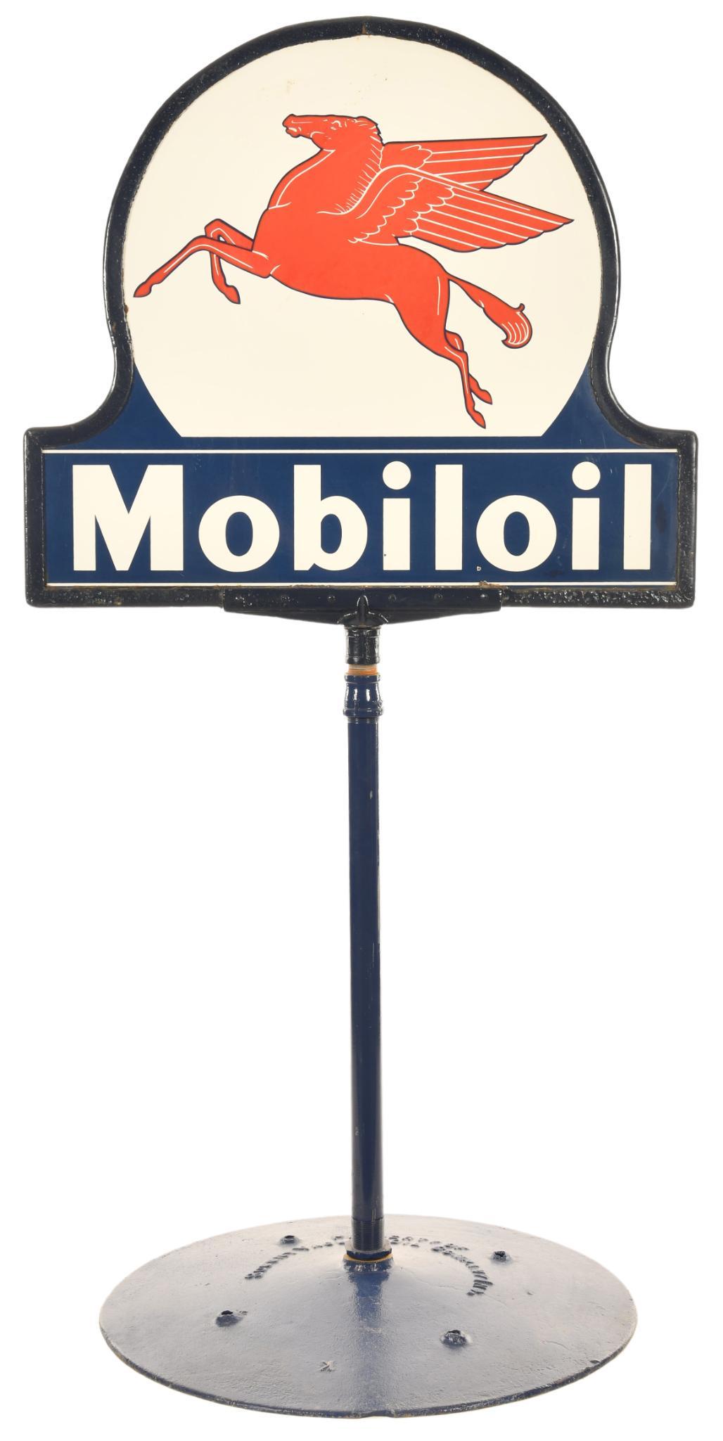 Mobiloil Keyhole Curb Sign With Base (1 of 2)