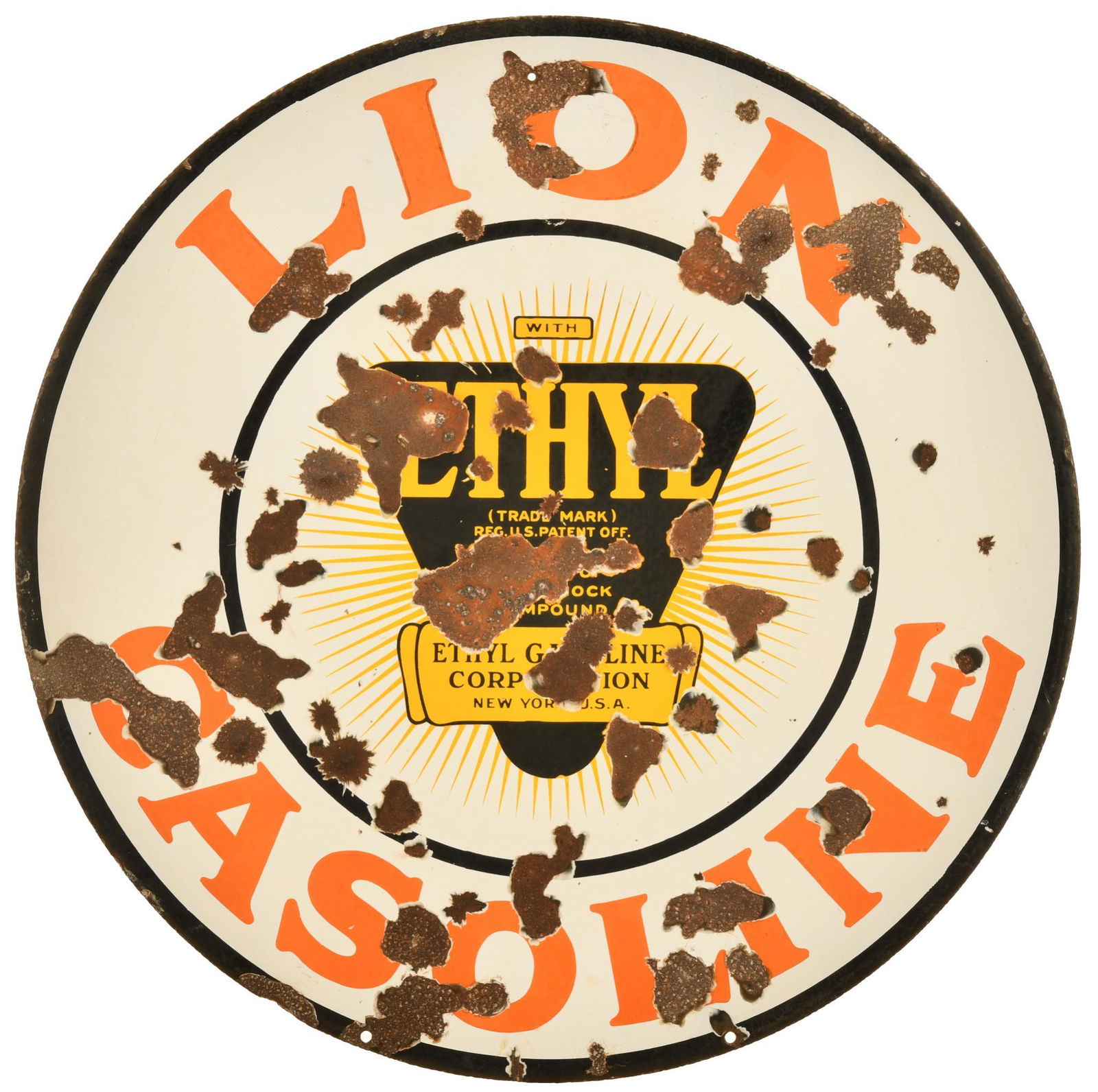 Lion Ethyl Gasoline Curb Sign (1 of 2)