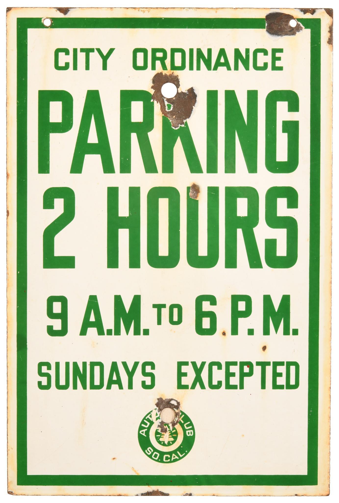 So Cal 2 Hour Parking Sign (1 of 2)