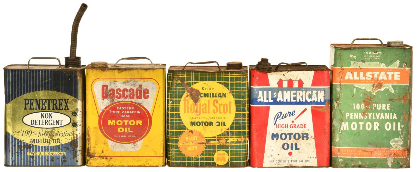 Lot Of 5- 2 & 2.5 Gallon Oil Cans (1 of 2)