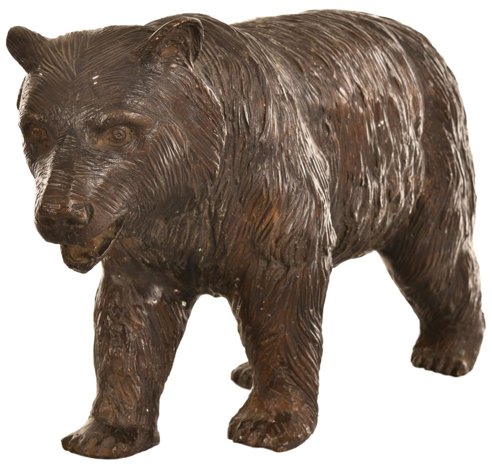 Cast Metal Bear: Fairly heavy, magnet will not stick to it, hollow, shows wear throughout, displays well, 11"x20.5", rated 8.5