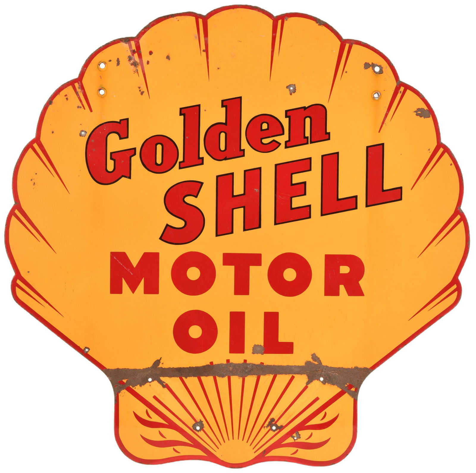 Golden Shell Motor Oil Sign (1 of 2)