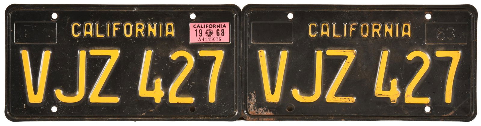 Lot of 2 California License Plates (1 of 2)