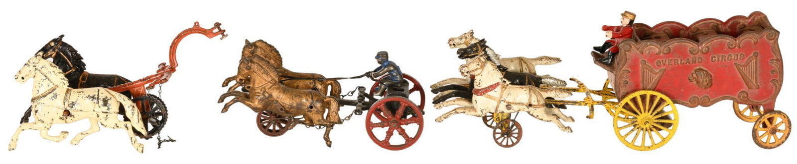 Lot of Misc. Cast Iron Horse Drawn Toys (1 of 1)