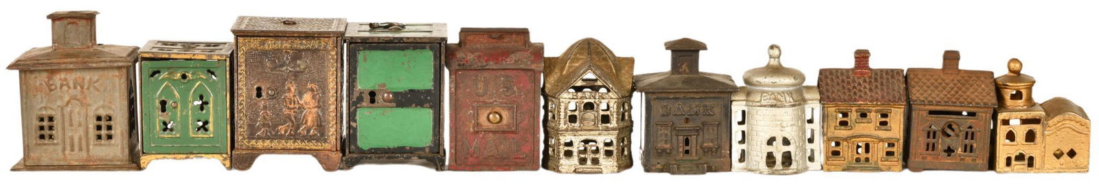 Lot of 11 Cast Iron Banks (1 of 2)