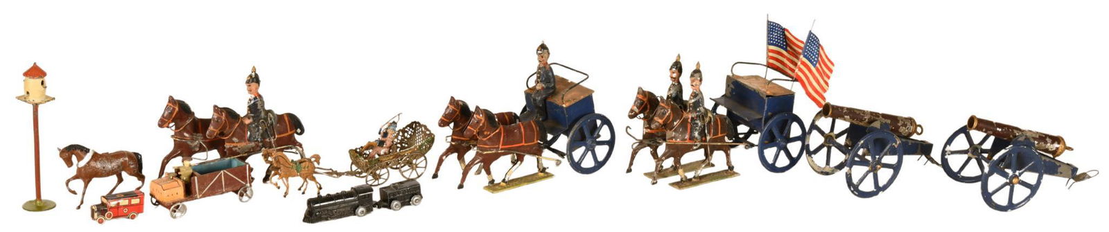 Lot of Misc. Tin Litho Military Figures and Horses (1 of 1)