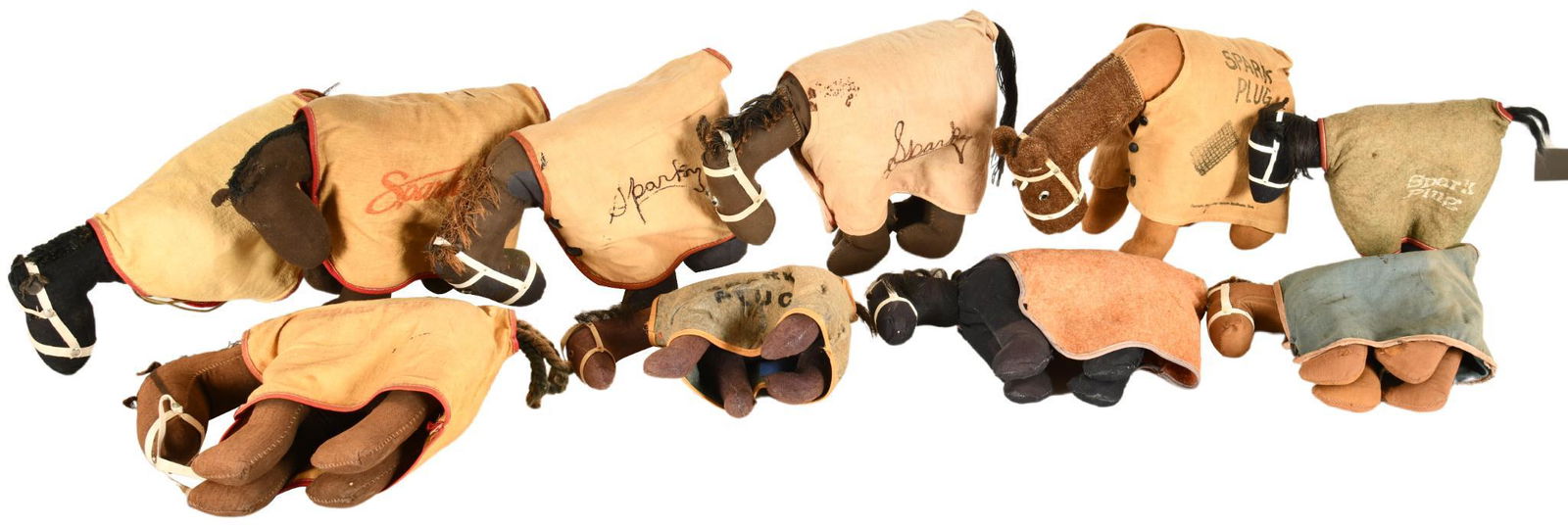 Lot of 10 Early Spark Plug Horse Stuffed Animals (1 of 1)