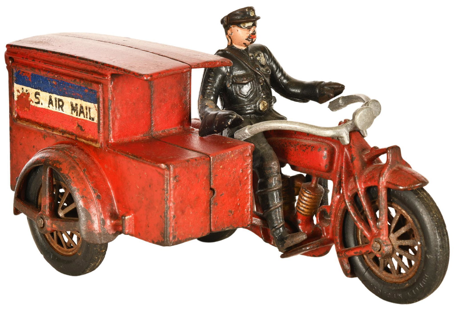Hubley Cast Iron Indian Air Mail Delivery Motorcycle (1 of 3)