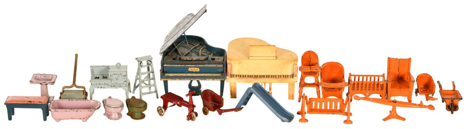 Cast Iron Doll House Furniture Including Arcade