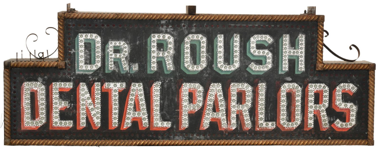 Dr. Roush Dental Parlors Punched Tin Sign (1 of 2)