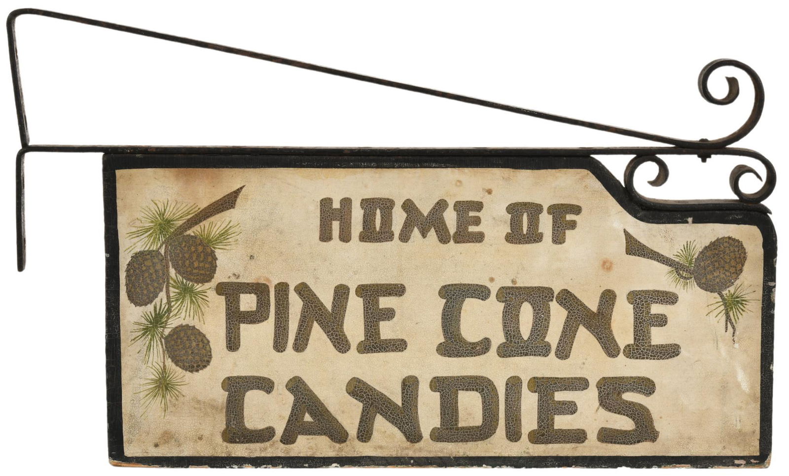 Home of Pine Cone Candies Sign On Bracket (1 of 2)