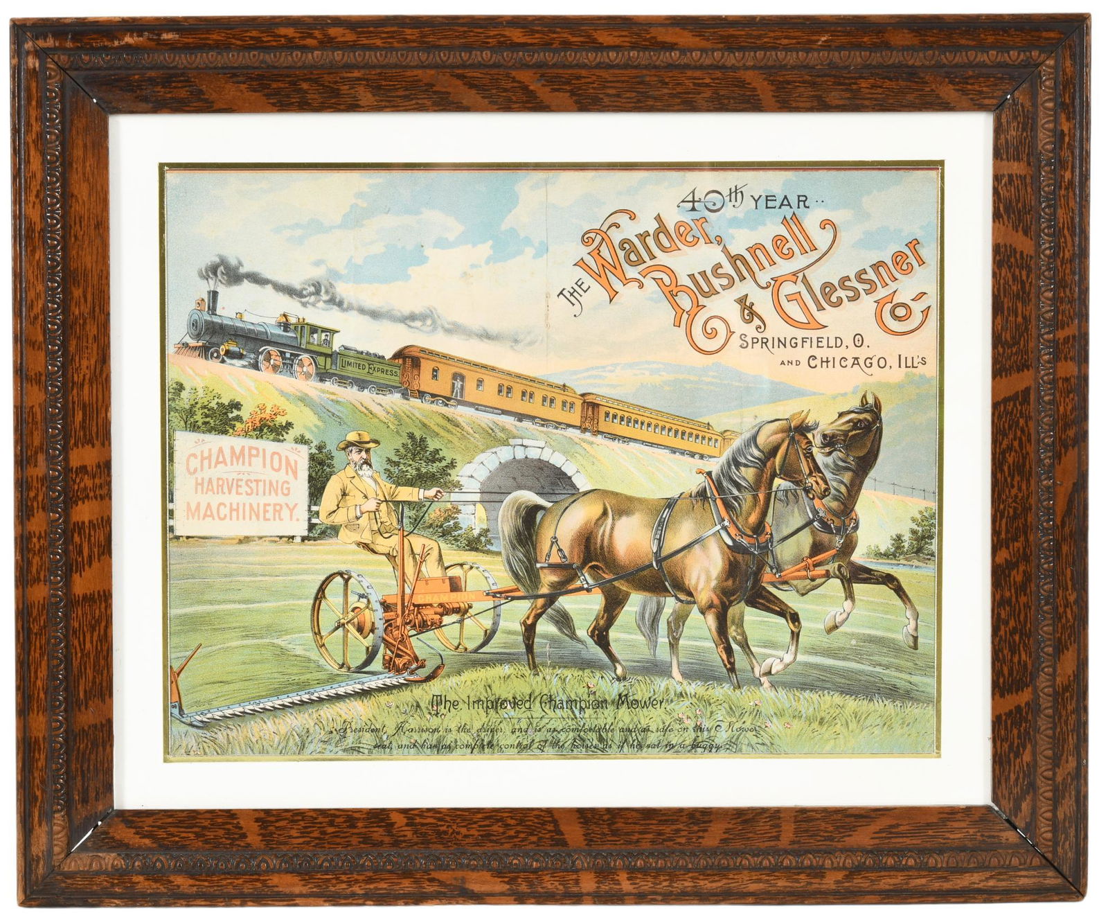 Champion Harvesting Machinery Framed Advertisement (1 of 2)