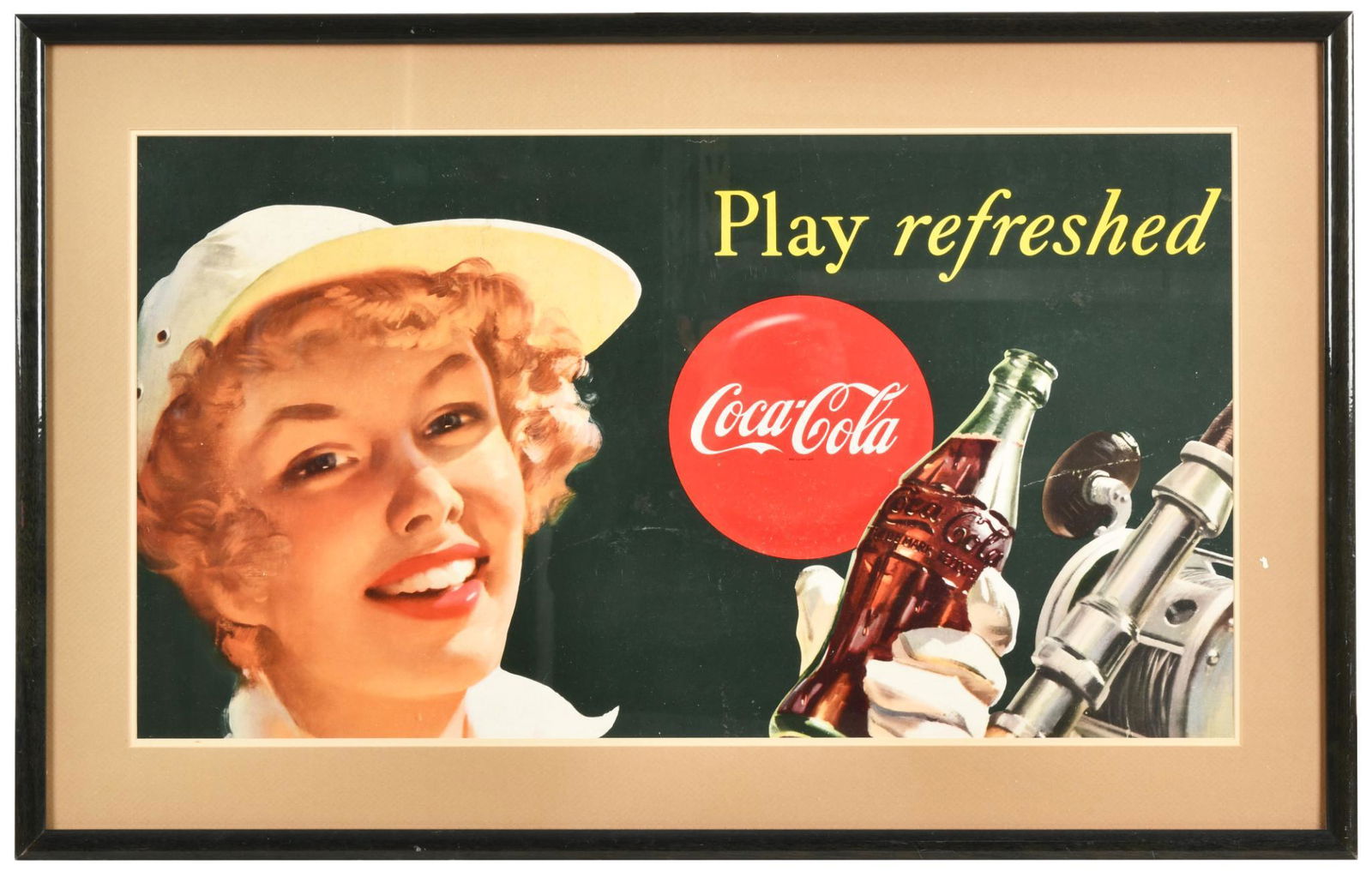 Coca-Cola  B2ポスター PLAY REFRESHED 1949 Play Refreshed Coca Cola Cardboard Sign