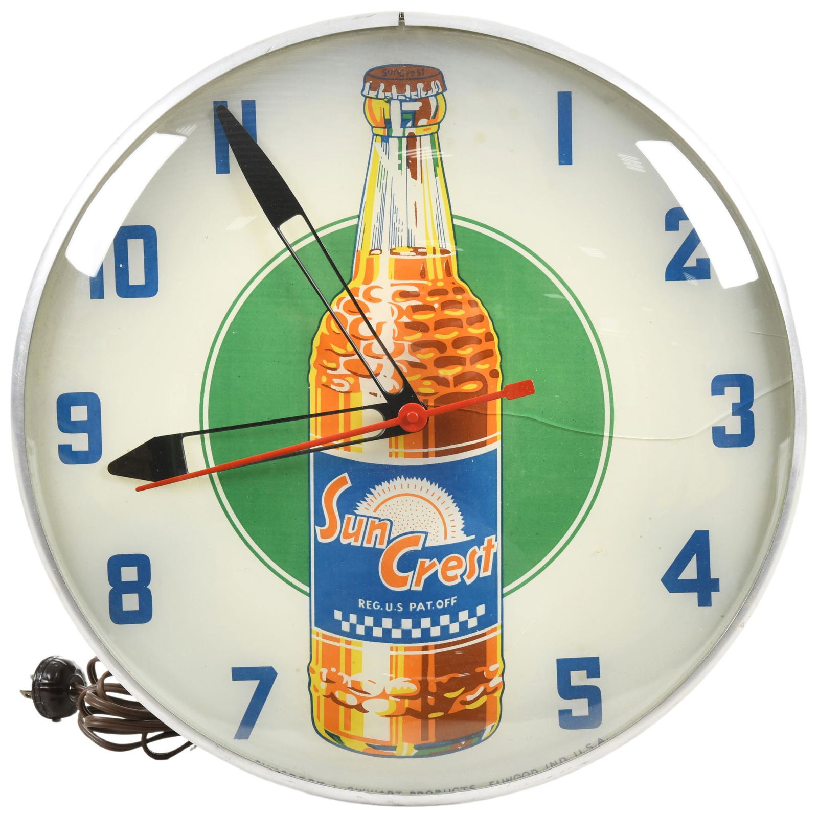 Suncrest Orange Lighted Clock (1 of 4)