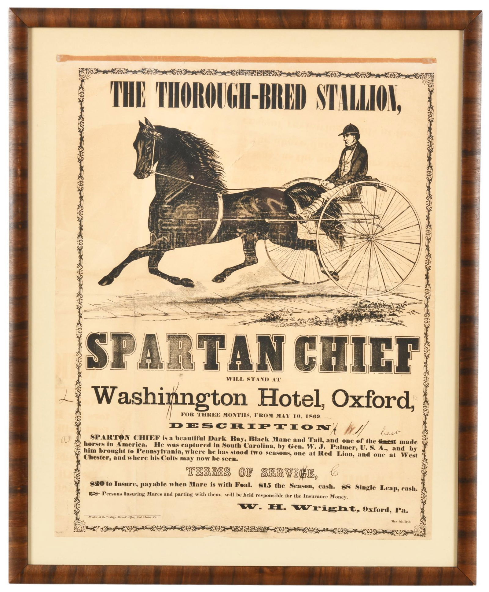 Spartan Chief Washington Hotel Framed Advertisement (1 of 2)