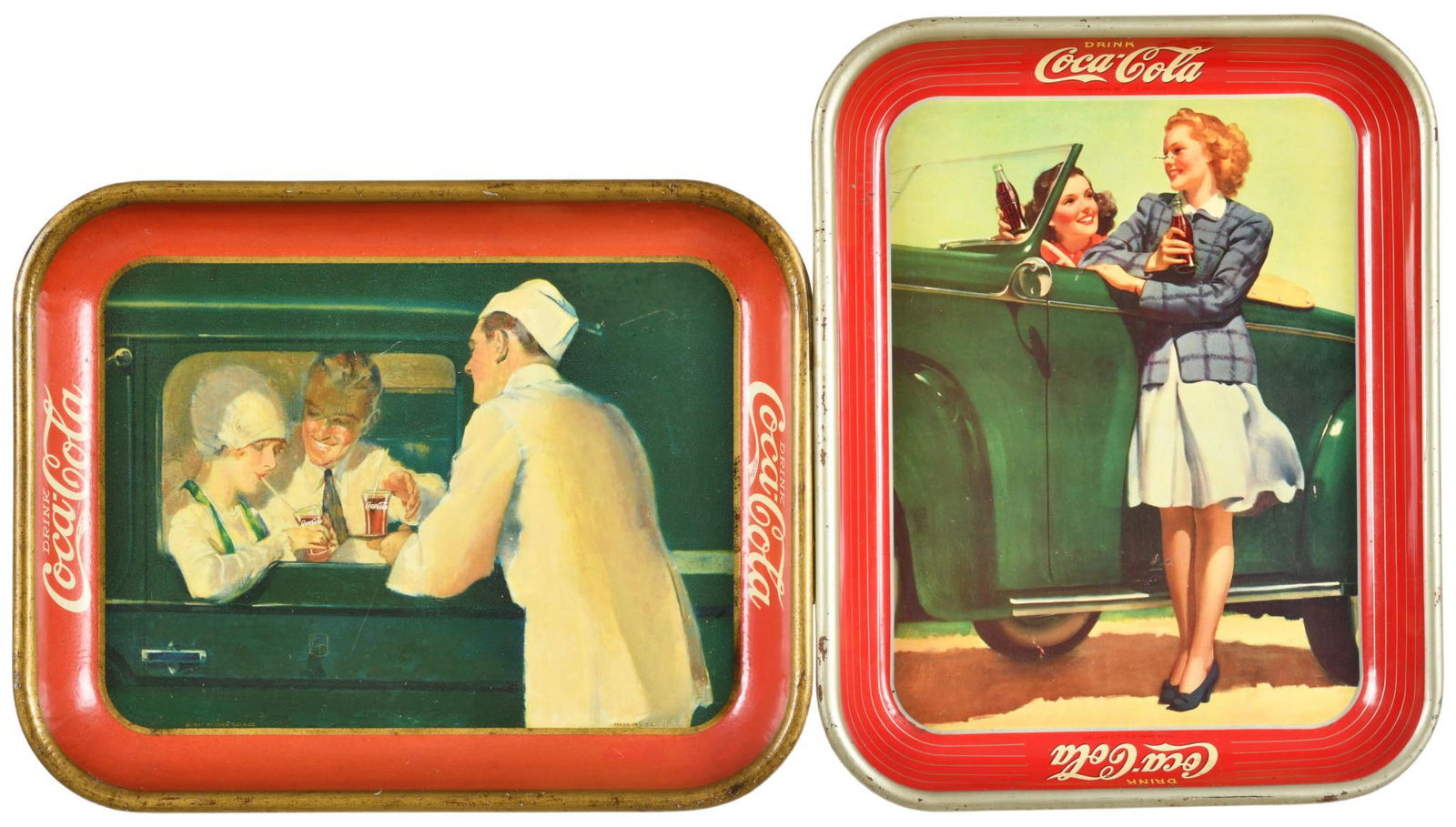 Lot Of 2 Coca-Cola Trays 1927 & 1942 (1 of 2)