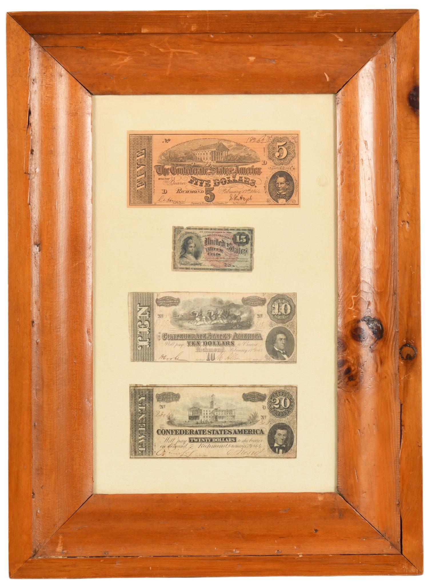 Framed Confederate Currency (1 of 1)