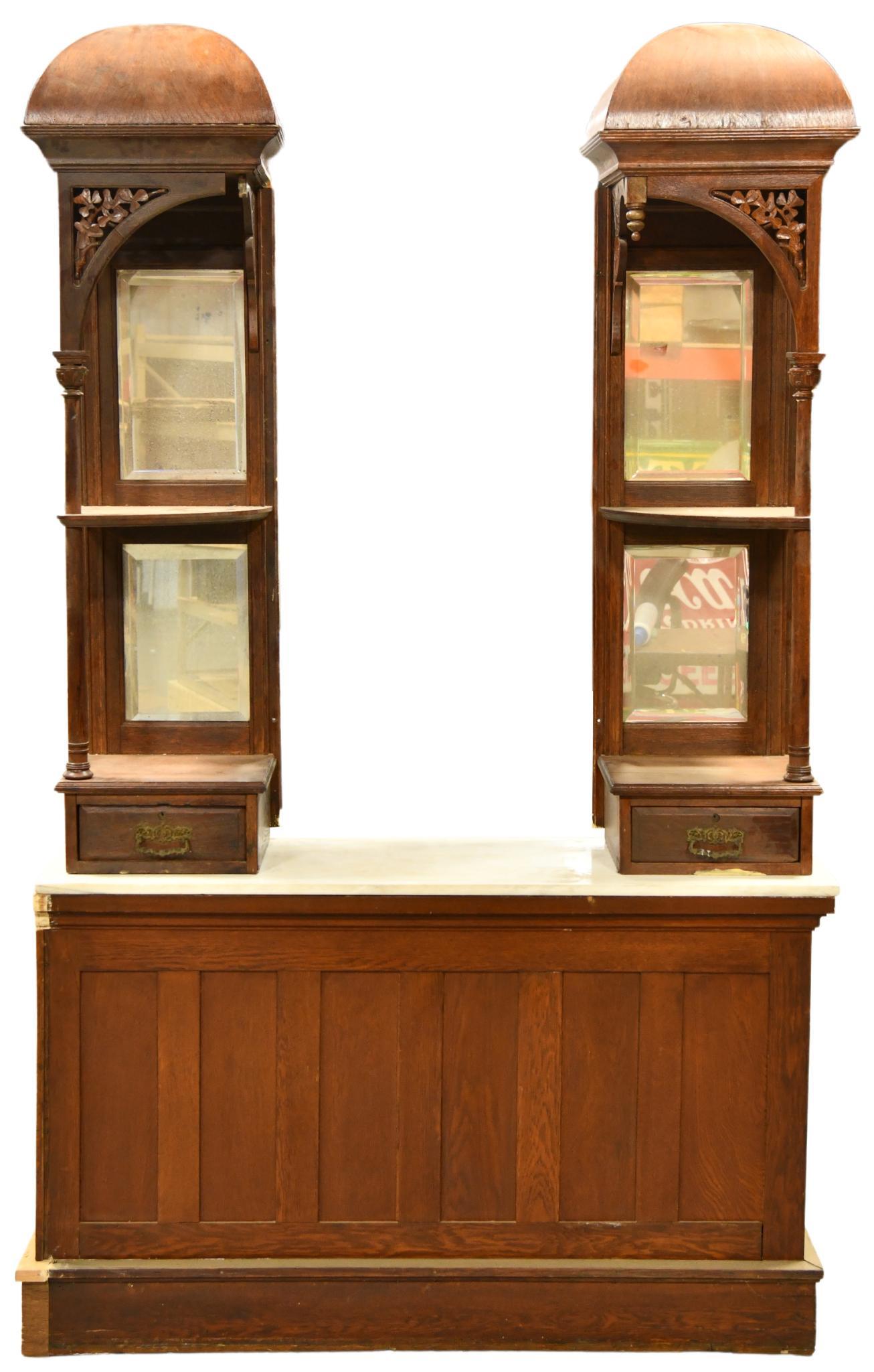 Marble Top Counter With Mirrored Backs (1 of 2)