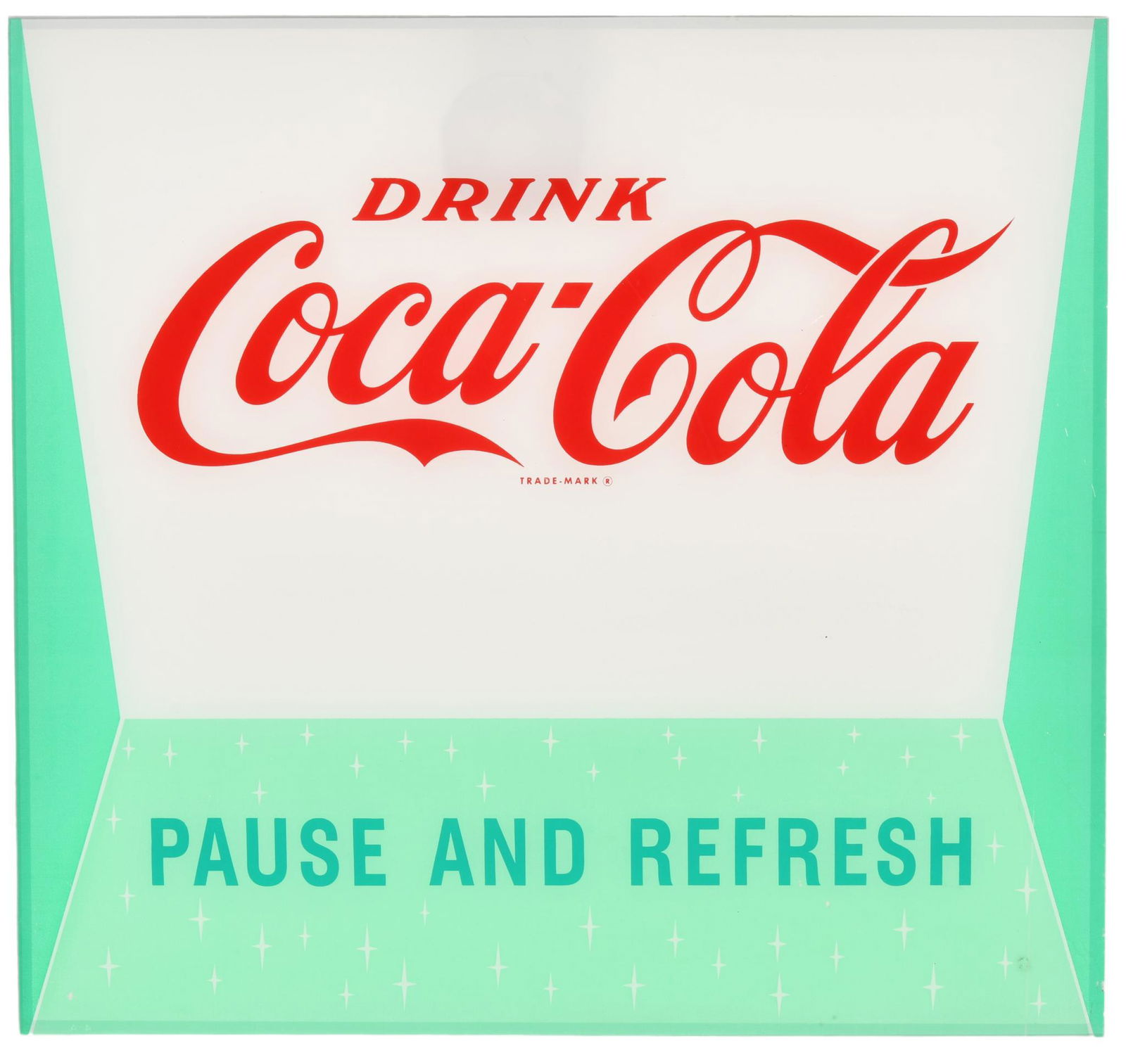 Coca-Cola Pause and Refresh Plastic Sign Panel (1 of 1)