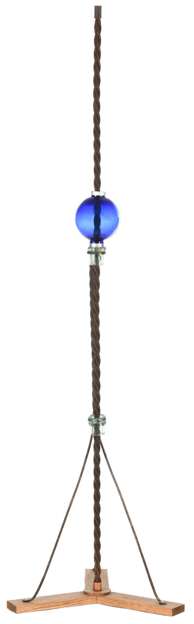 Twisted Rod Weathervane With Blue Ball (1 of 1)
