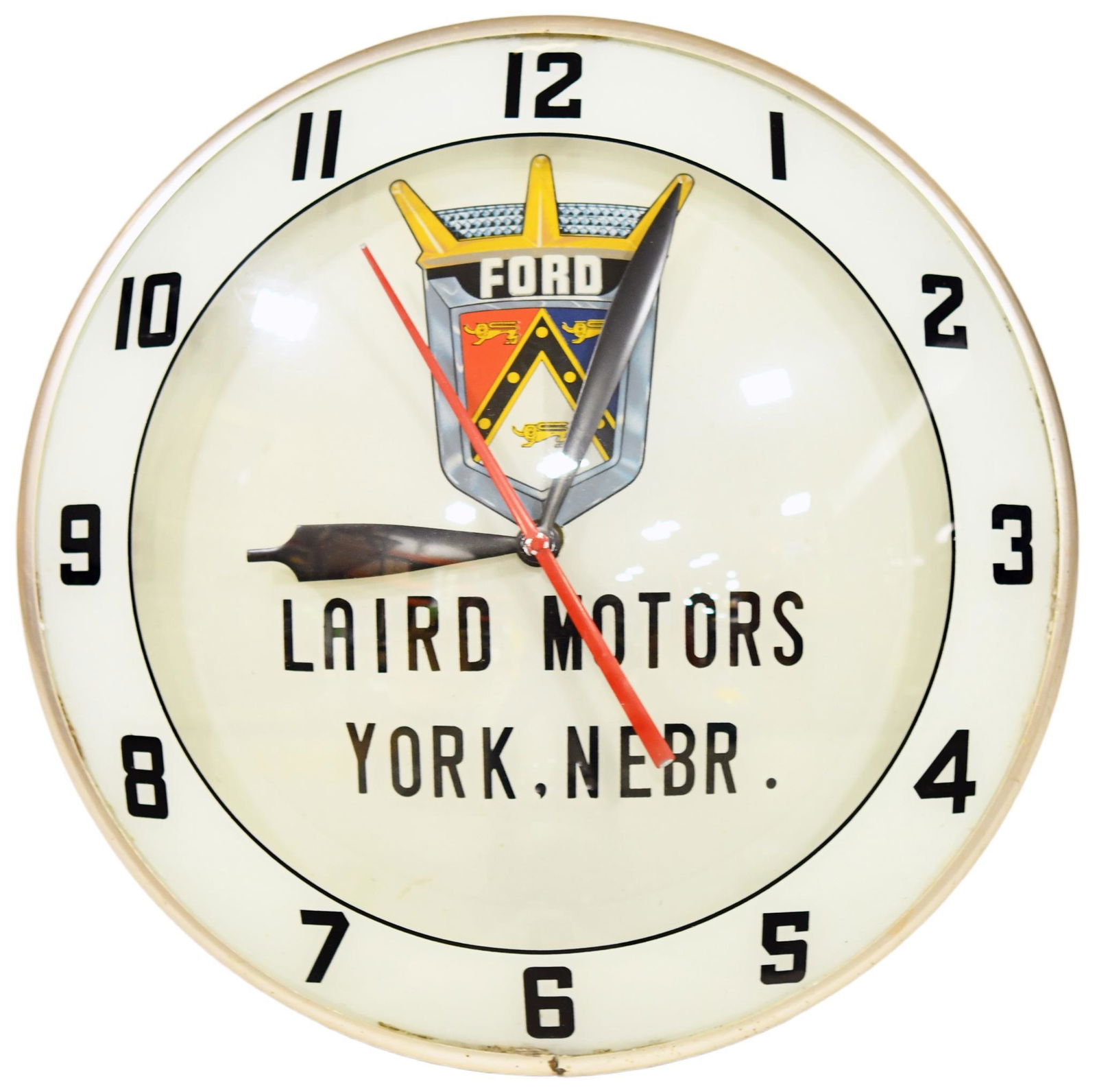Ford Laird Motors York Nebr. Double Bubble Clock (1 of 3)