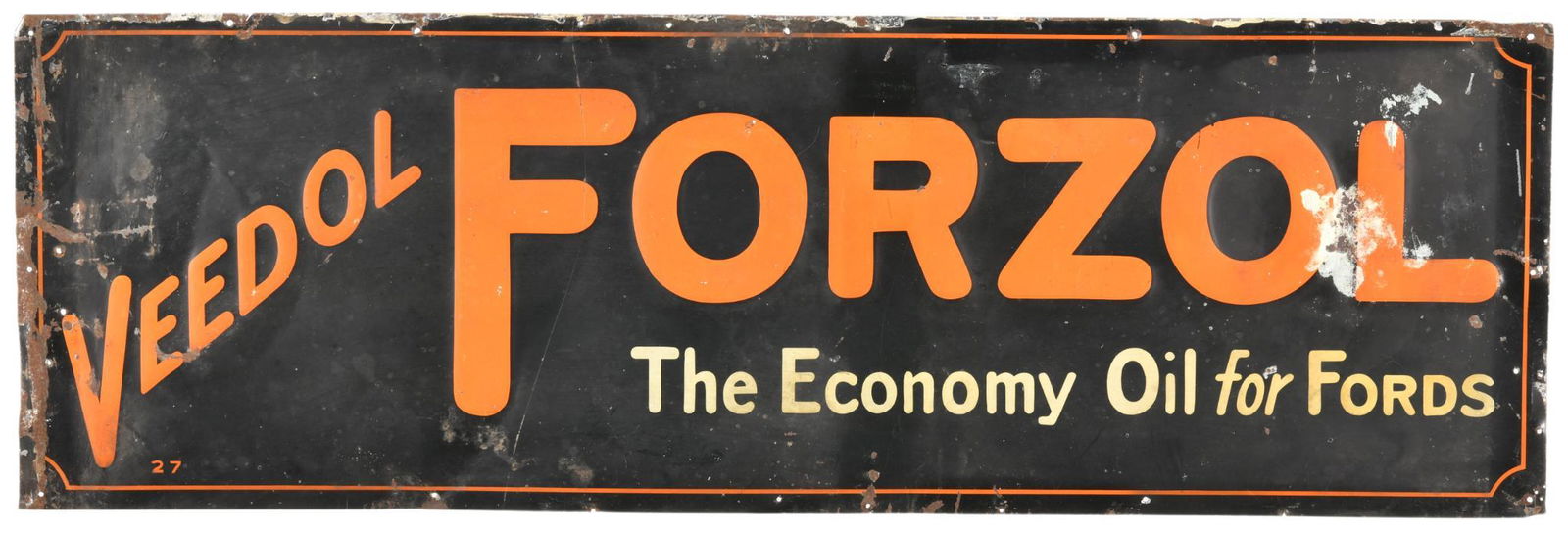 Veedol Forzol "The Economy Oil for Fords" Metal Sign (1 of 2)