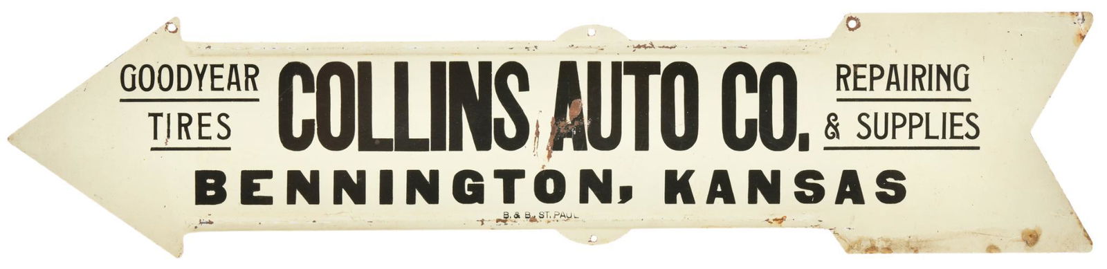 Collins Auto Company Diecut Arrow Sign (1 of 2)