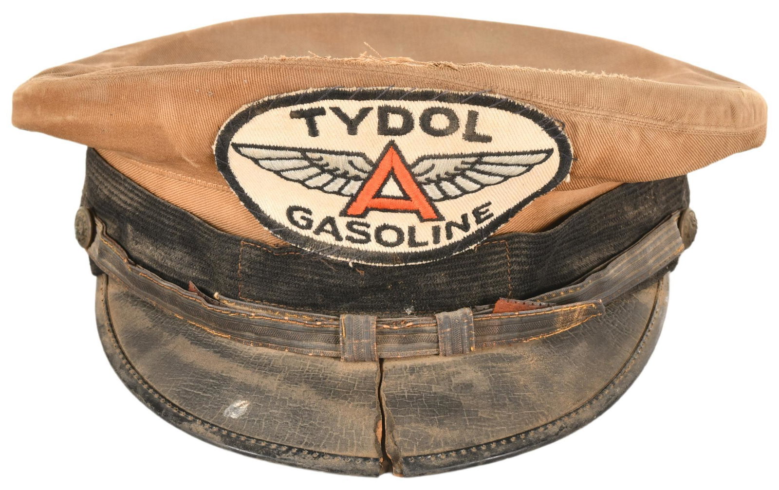 Tydol Attendant's Hat: Hat shows wear throughout with some damage on the bill and on the top, patch looks to have been added, displays well, hat size is 7 3/8, rated 7