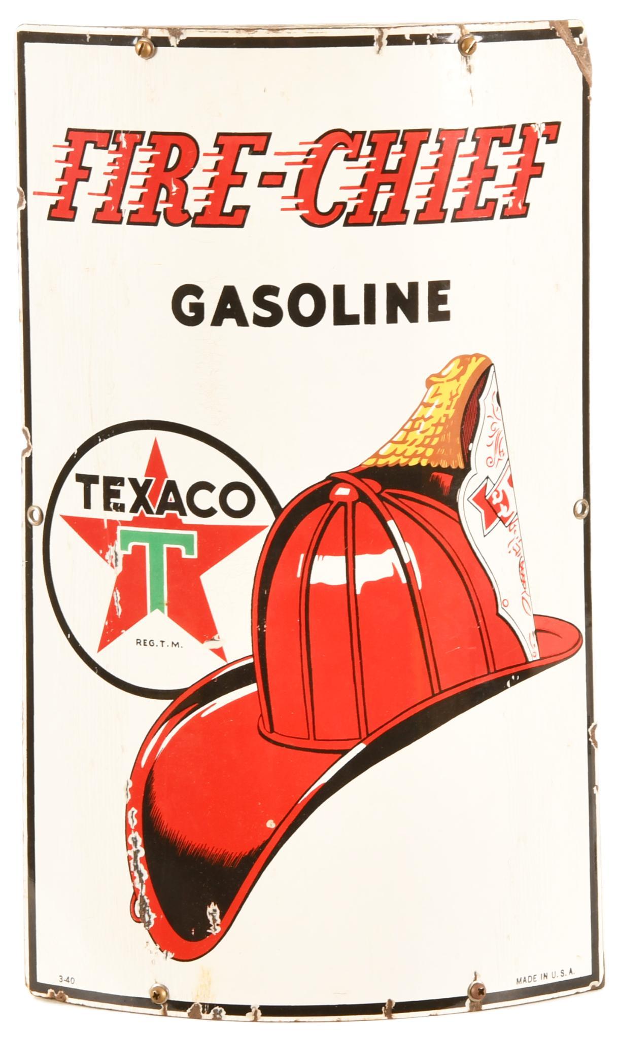 Texaco Fire Chief Curved Gas Pump Plate (1 of 2)
