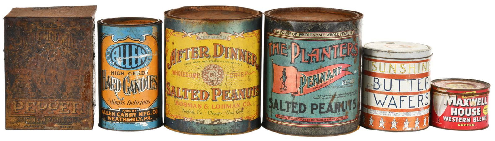 Lot of 6 Misc. Food Storage Tins (1 of 2)