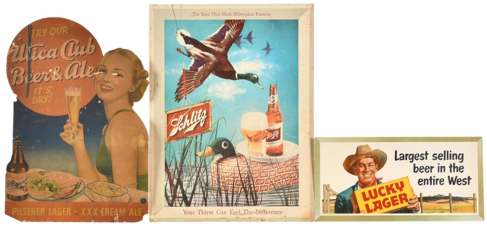 Lot Of 3 Cardboard Beer Sign (1 of 2)