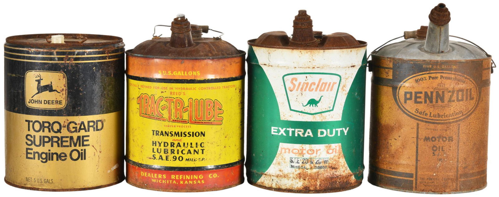 Lot of 4 Misc. 5 Gallon Oil Cans (1 of 2)