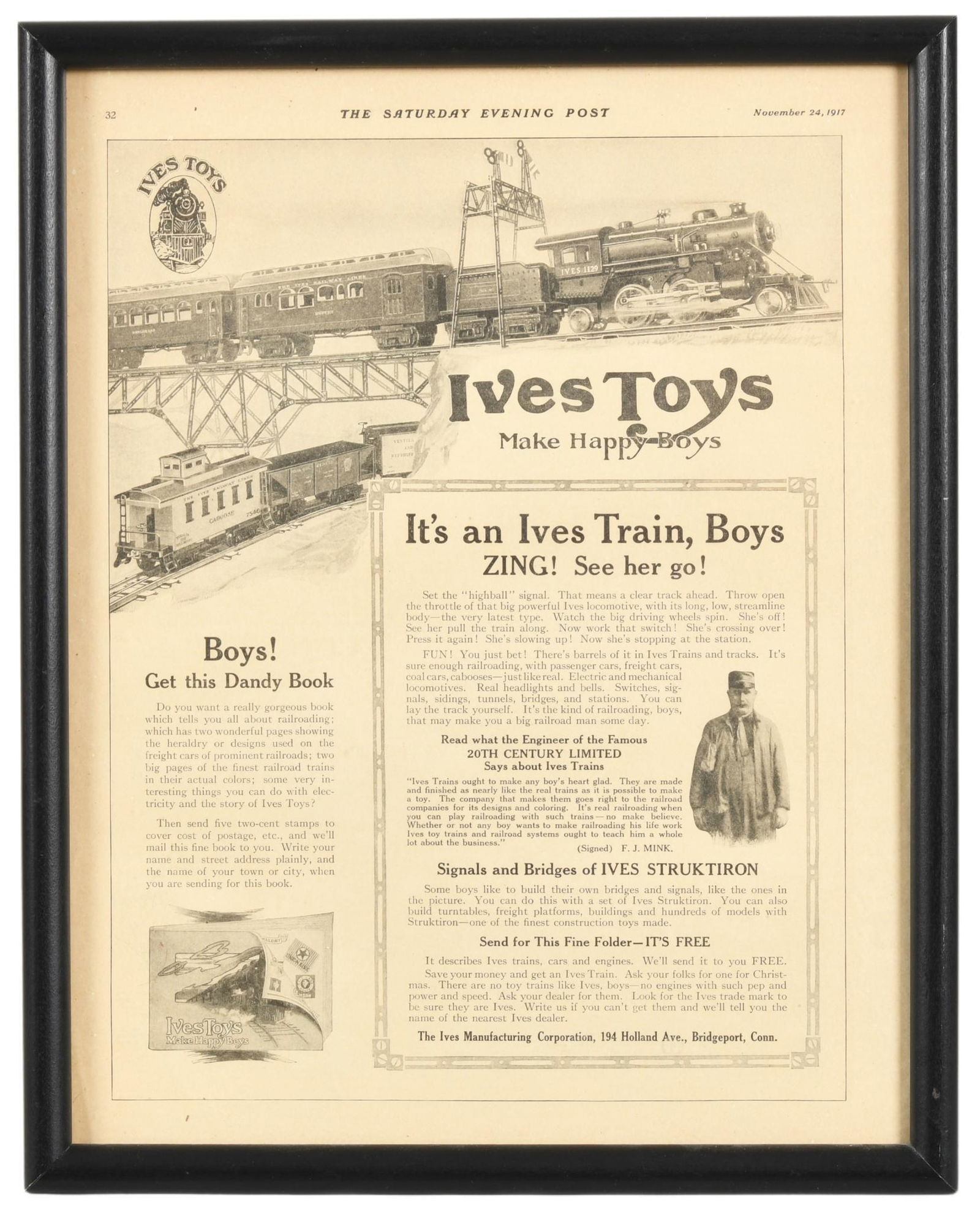 Framed Ives Toys Advertisement (1 of 1)