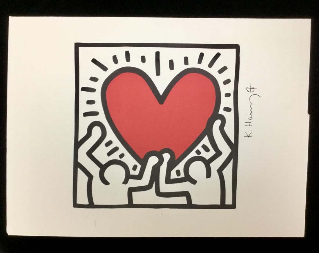 KEITH HARING SIGNED LITHOGRAPH (1 of 3)