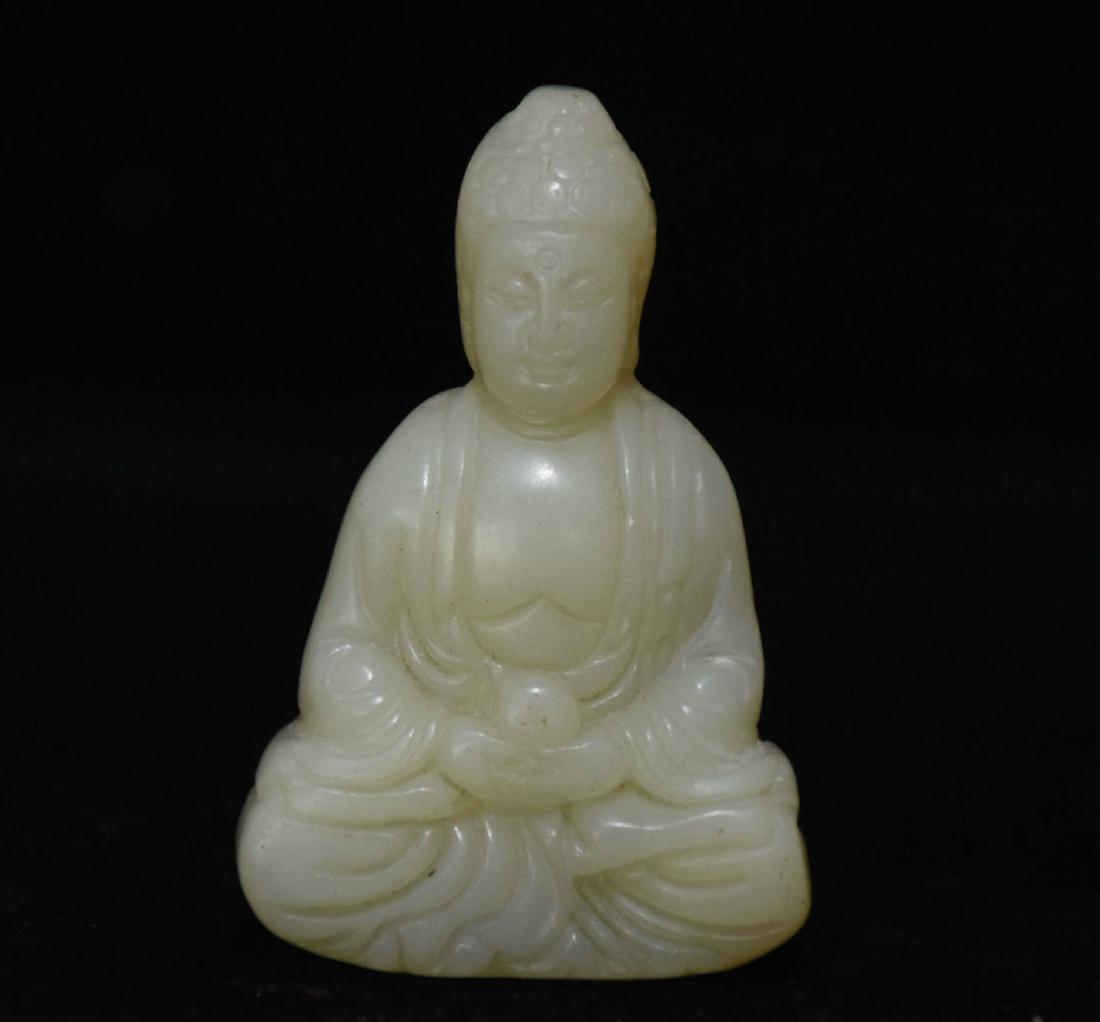 CHINESE WHITE JADE BUDDHA (1 of 3)