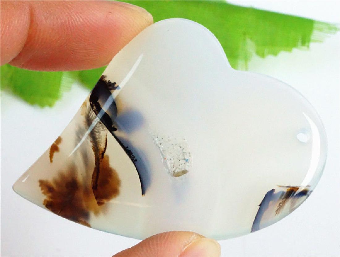 HEART SHAPED AGATE PENDANT BEAD (1 of 1)