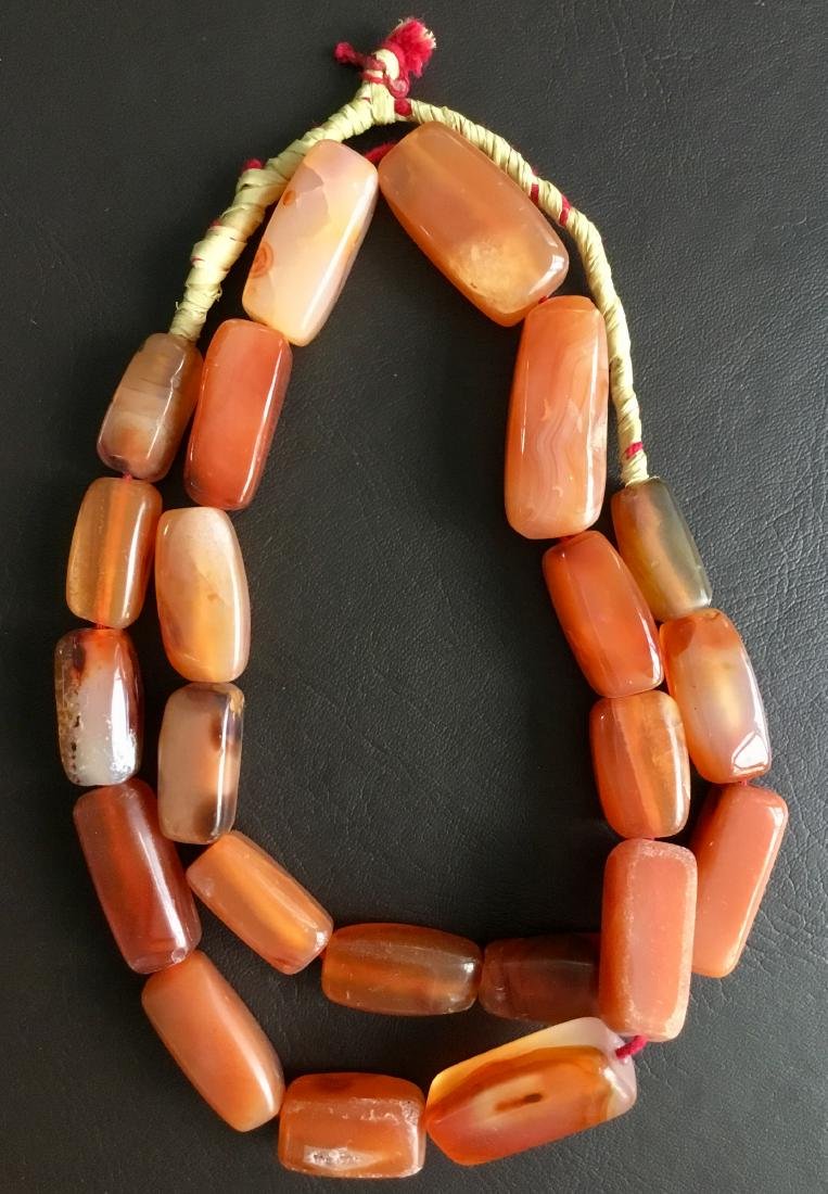 CARNELIAN AFRICAN AGATE TRADE BEADS NECKLACE (1 of 8)