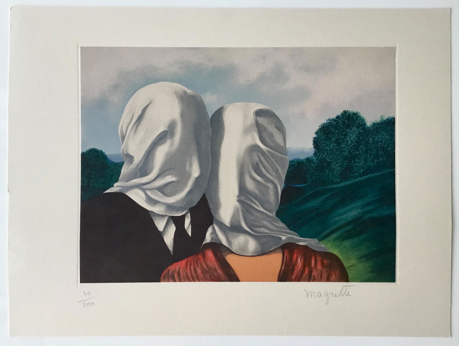 RENE MAGRITTE PENCIL SIGNED LITHOGRAPH (1 of 2)