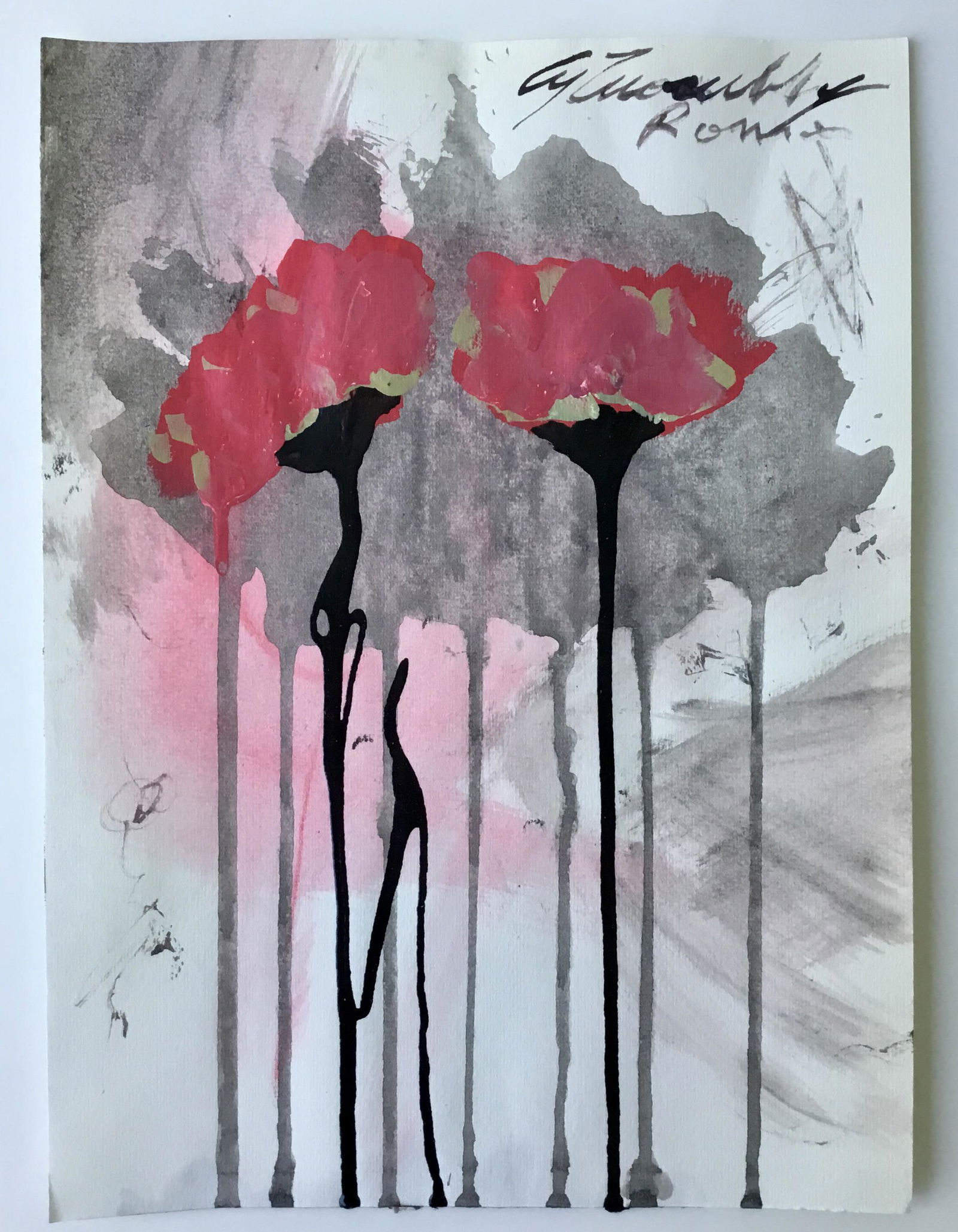 CY TWOMBLY MIXED MEDIA ON PAPER (1 of 2)