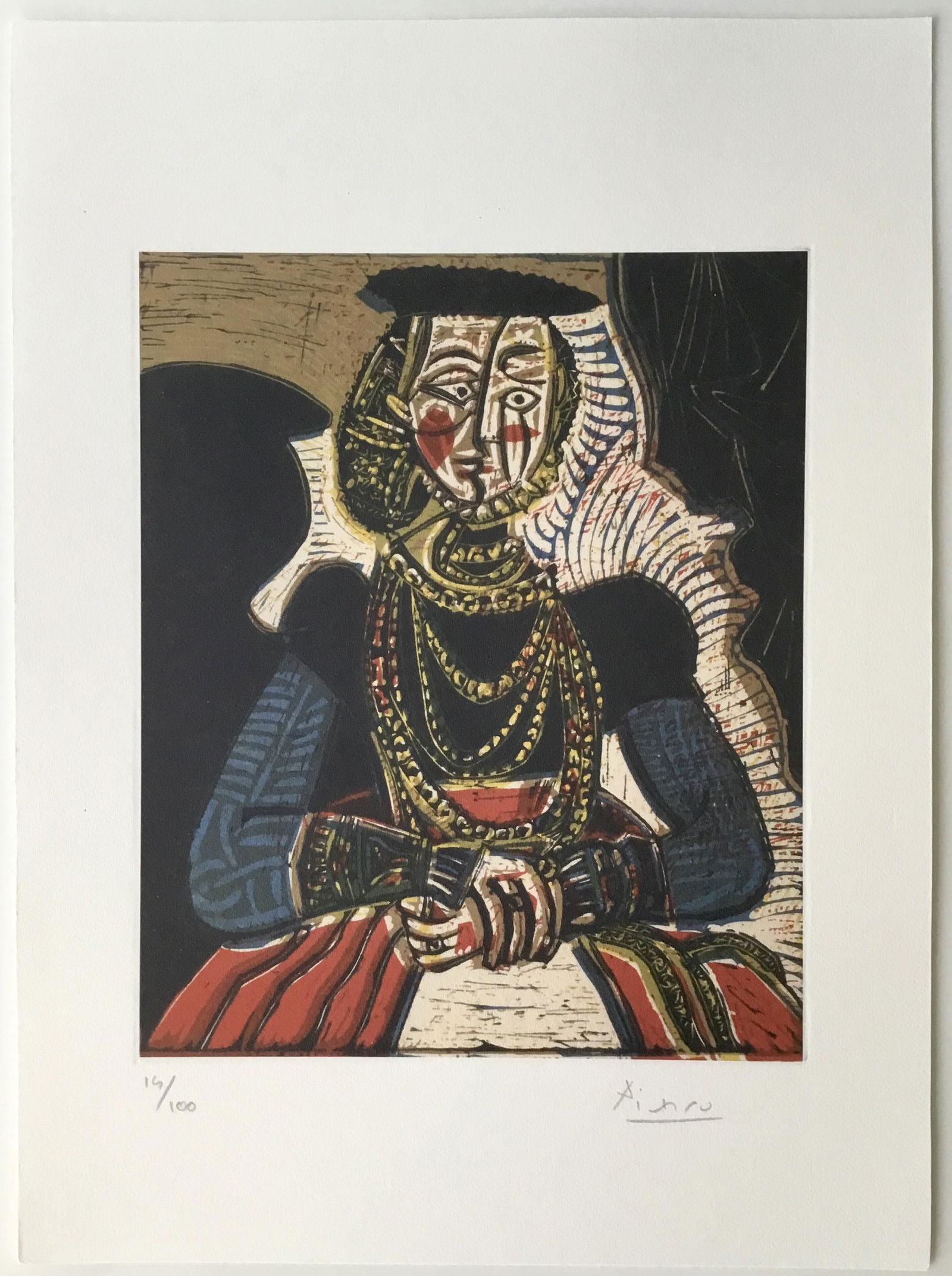 PABLO PICASSO LITHOGRAPH: Lithograph on thick paper. Featuring a surrealist composition scene. Signed Picasso in pencil on the lower right. In The Manner of Pablo Picasso (1881-1973, Spanish). Unframed. SIZE: 28X21cm. No Coa.